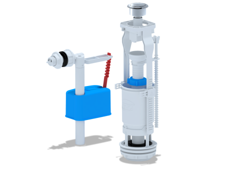 Арматура 1/2 бок. под. кнопка 1-уров. хром WC6050M эконом Ани пласт