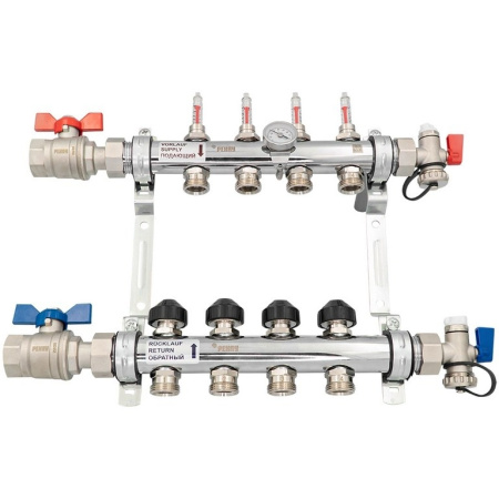 К-т коллекторов РЕХАУ HKV-D из нерж. стали на 4 контура с шар. кранами