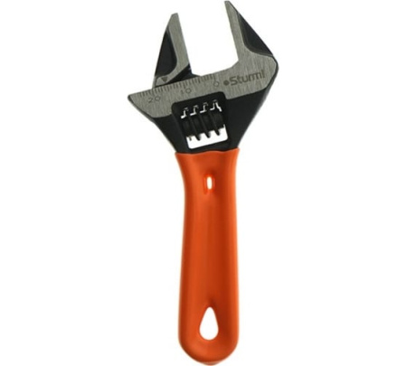 Ключ разводной c  короткой ручкой 120мм, зев 24мм, CrV, Sturm!