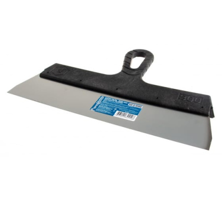Шпатель фасадный прямой, нержавеющая сталь 0,45мм, пластиковая рукоятка, 300мм