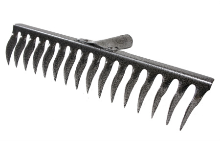 Грабли клепанные с витым зубом 16-зубые, рельсовая сталь, без черенка, (шт.)