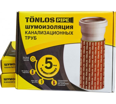Комплект для шумоизоляции канализационных труб Tonlos Pipe
