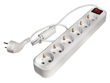 Фильтр сетевой 6 розеток, ПВС 3х1 мм², 16А, с/з, 3м, (шт.)