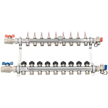 К-т коллекторов РЕХАУ HKV-D из нерж. стали на 9 контуров с шар. кранами
