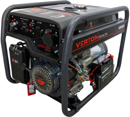 Генератор бензиновый VERTON POWER GG8500ES (7,0/7,5 кВт, 230В, 18л.с., ручной и электрический старт,