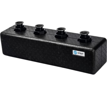 Стальной распределительный коллектор STOUT 2(3) отопительных контура. В теплоизоляции DN 25