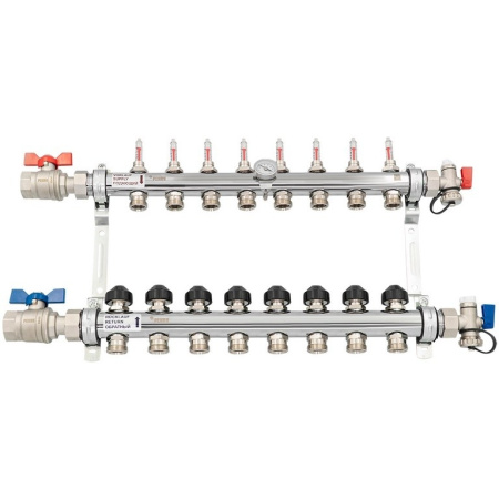К-т коллекторов РЕХАУ HKV-D из нерж. стали на 8 контуров с шар. кранами