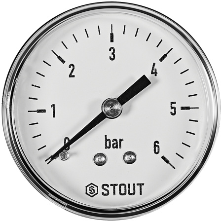 STOUT Манометр аксиальный. Корпус Dn 50 мм 1/4 , 0...6 бар, кл.2.5