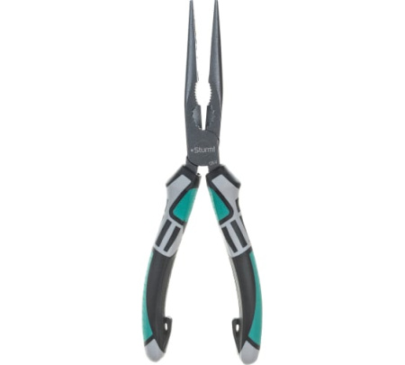 Длинногубцы 200мм, CrV, тефлоновое покрытие, TPE рукоятки, Sturm!
