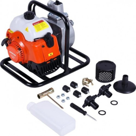 Мотопомпа Кратон GWP-25 ( 2 такта 6 000 л/ч, 1300 Вт, для чистой и слаб. грязной воды, Dn 25мм)