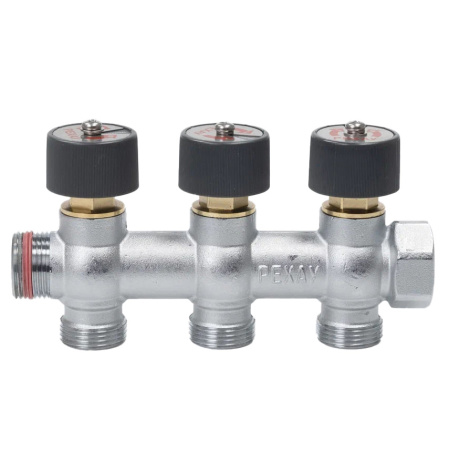 Распред. коллектор РЕХАУ с плав. регулировкой G3/4 3 отвода G3/4