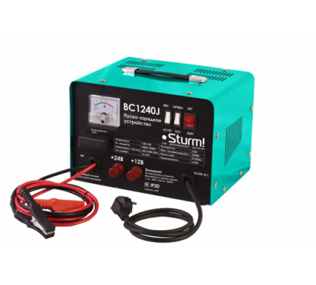 Пуско-зарядное устройство Sturm! 220В,12/24В,4200Вт,10/20А, пусковой ток 120А, до 300Ач