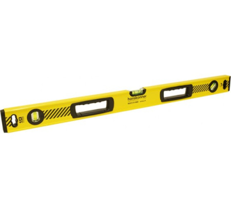 Уровень алюм.800мм,3 колбы,усилен,фрезеров.,двойной обзор, 0,5мм/м, Hanskonner