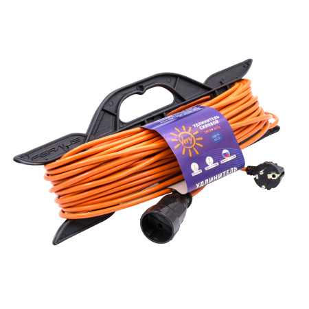 Удлинитель силовой на каркасе, 1 розетка,  ПВС 2х1,5мм², 16А, 3,5кВт, б/з, 30м , (шт.)