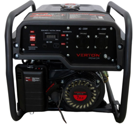Генератор бензиновый VERTON POWER GG3900 (2,8/3,2 кВт, 230В, 7л.с., ручной старт, 12В, бак 12л, счет