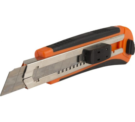 Нож с сегментир. лезвием,18мм. МЕТАЛЛИЧ. НАПР. ЛЕЗВИЯ, АВТОМАТИЧ.СМЕНА ЛЕЗВИЯ,Sturm!