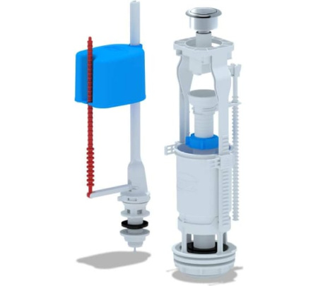 Арматура 1/2 нижн. под. кнопка 1-уров. хром WC6550M эконом Ани пласт