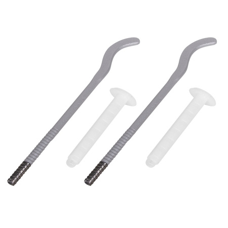 Комплект плоских кронштейнов с дюбелями 7,2х170 мм, silver