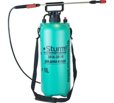 Опрыскиватель 10л с ручным насосом и шлангом Sturm!
