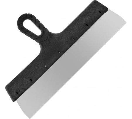 Шпатель фасадный прямой, нержавеющая сталь 0,45мм, пластиковая рукоятка, 350мм