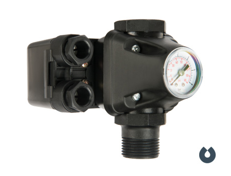 Реле давления с манометром РМ 5/3W, Раб.диапазон давлений- 1-6 атм., макс.ток - 16А, прис