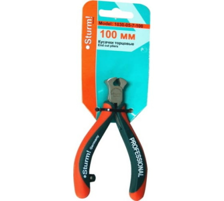 Кусачки 100мм ДВУХКОМПОНЕНТНЫЕ РУКОЯТКИ, ПРУЖИННЫЙ МЕХАНИЗМ, (Profi mini), Sturm!