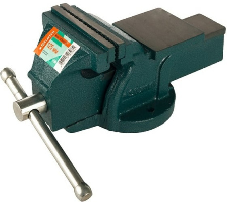 Тиски слесарные 125мм , УСИЛЕННЫЕ С НАКОВАЛЬНЕЙ, Sturm!