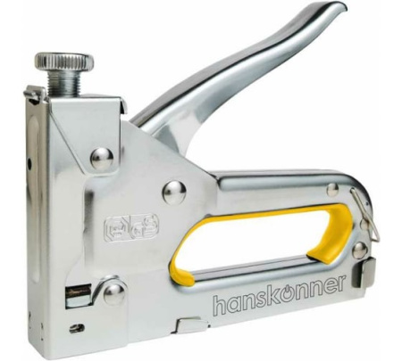 Степлер меб.регулируемый, для скоб 53(4-14 мм), с 8мм скобами(53) 50шт, Hanskonner