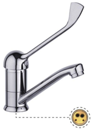 Смеситель для кухни AQUATTRO Q01-1152 одноруч, излив 24 см, локтевой, без подводки [1/10]