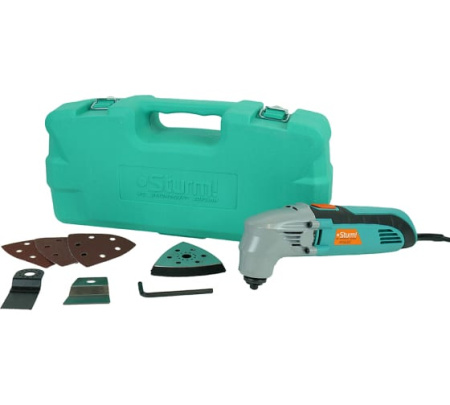 Мультифункциональный инструмент 300Вт, 15000-22000 кол/мин, угол 3°, 6 пр, кейс, Sturm!