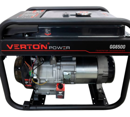 Генератор бензиновый VERTON POWER GG6500 (5,0/5,5 кВт, 230В, 13л.с., ручной старт, 12В, бак 22л, сче