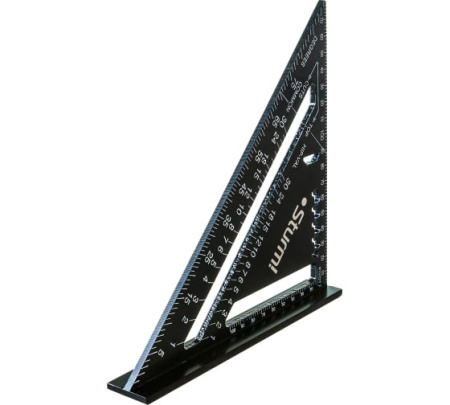 Угольник 170мм, алюминиевый сплав, чёрная оксидация, белая шкала, Sturm!