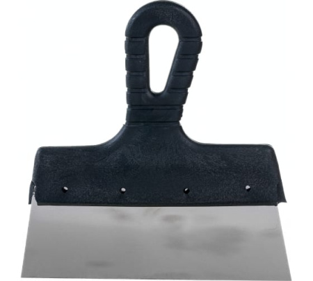 Шпатель фасадный прямой, нержавеющая сталь 0,45мм, пластиковая рукоятка, 200мм