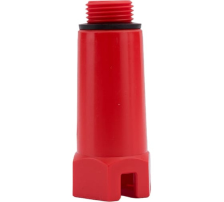 Пробка длинная красная с резьбой 1/2